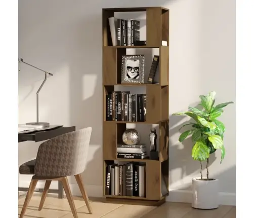 Grāmatu Plaukts, Medus Brūns, 51X25X163,5 Cm, Masīvkoks Vidaxl