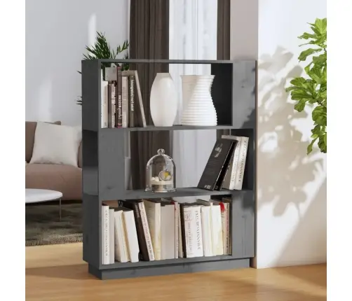 Spintelė Knygoms/Kambario Pertvara, Pilka, 80X25X101cm Pušis Spintelė Knygoms/Kambario Pertvara, Pilka, 80X25X101cm Pušis