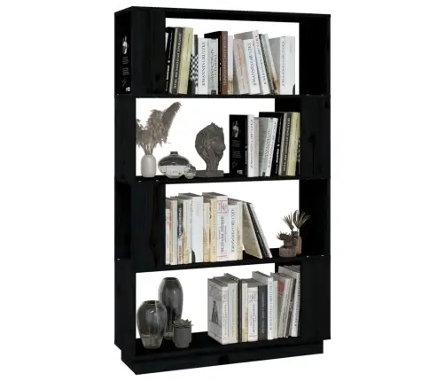 Spintelė Knygoms/Kambario Pertvara, Juoda, 80X25X132cm Pušis