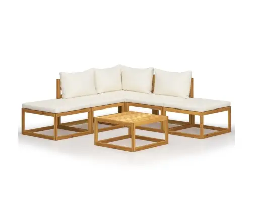 6-Daļīgs Dārza Atpūtas Mēbeļu Komplekts Ar Matračiem, Akācija Vidaxl