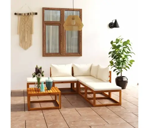 6-Daļīgs Dārza Atpūtas Mēbeļu Komplekts Ar Matračiem, Akācija Vidaxl