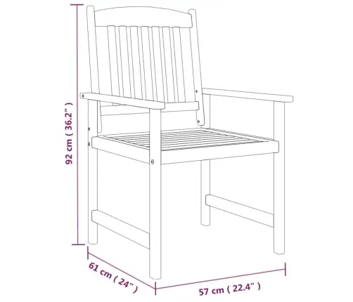 9-Daļīgs Dārza Mēbeļu Komplekts, Akācijas Masīvkoks, Pelēks Vidaxl
