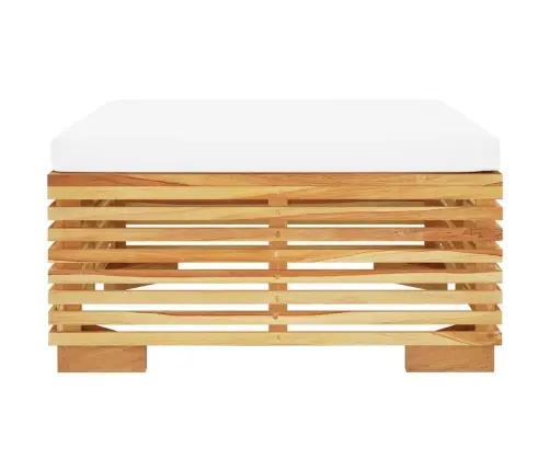 Dārza Kāju Balsts Ar Krēmkrāsas Spilveniem, Masīvs Tīkkoks Vidaxl