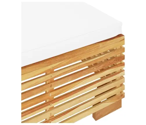 Dārza Kāju Balsts Ar Krēmkrāsas Spilveniem, Masīvs Tīkkoks Vidaxl