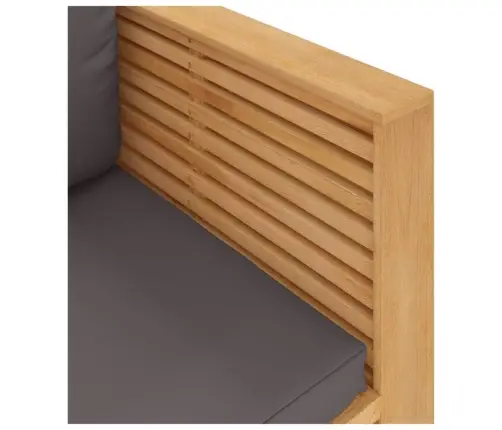 Dārza Atpūtas Krēsls Ar Pelēkiem Spilveniem, Masīvs Tīkkoks Vidaxl