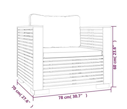 Dārza Atpūtas Krēsls Ar Pelēkiem Spilveniem, Masīvs Tīkkoks Vidaxl