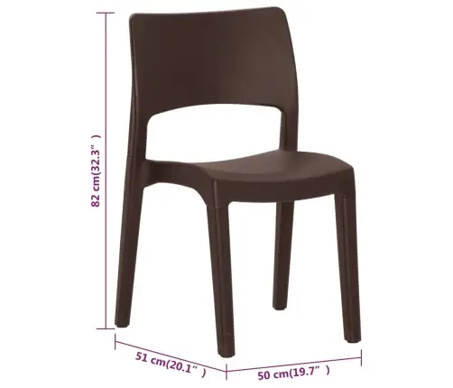 Dārza Krēsli, 2 Gab., Brūni, Polipropilēns Vidaxl