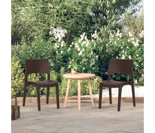 Dārza Krēsli, 2 Gab., Brūni, Polipropilēns Vidaxl