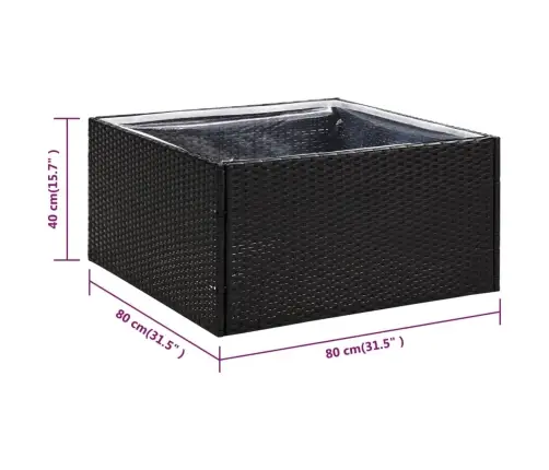 Taimekast, Must, 80 X 80 X 40 cm Polürotang