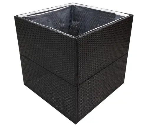 Dārza Puķu Kaste, 80X80X80 Cm, Melna Polietilēna Rotangpalma Vidaxl