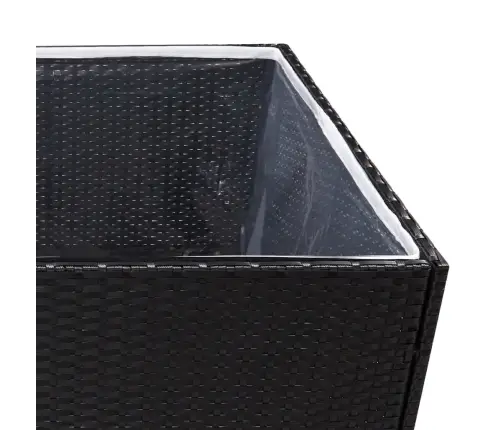 Dārza Puķu Kaste, 80X80X80 Cm, Melna Polietilēna Rotangpalma Vidaxl