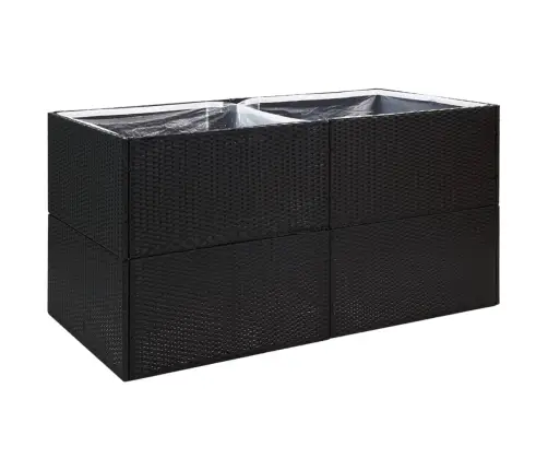 Dārza Puķu Kaste, 157X80X80 Cm, Melna Polietilēna Rotangpalma Vidaxl