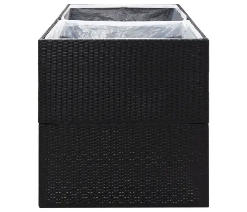 Dārza Puķu Kaste, 157X80X80 Cm, Melna Polietilēna Rotangpalma Vidaxl