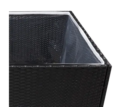 Dārza Puķu Kaste, 157X80X80 Cm, Melna Polietilēna Rotangpalma Vidaxl