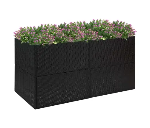 Dārza Puķu Kaste, 157X80X80 Cm, Melna Polietilēna Rotangpalma Vidaxl