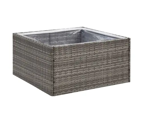 Dārza Puķu Kaste, 80X80X40 Cm, Pelēka Polietilēna Rotangpalma Vidaxl