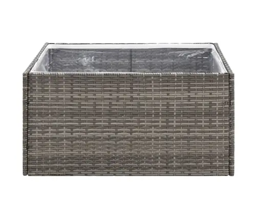 Dārza Puķu Kaste, 80X80X40 Cm, Pelēka Polietilēna Rotangpalma Vidaxl