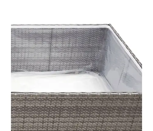 Dārza Puķu Kaste, 80X80X40 Cm, Pelēka Polietilēna Rotangpalma Vidaxl