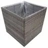 Dārza Puķu Kaste, 80X80X80 Cm, Pelēka Polietilēna Rotangpalma Vidaxl Dārza Puķu Kaste, 80X80X80 Cm, Pelēka Polietilēna Rotangpalma Vidaxl
