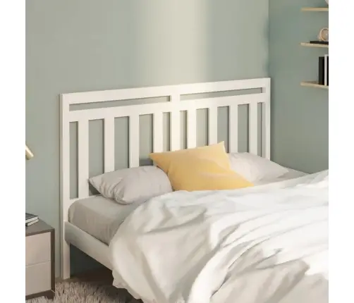 Lovos Galvūgalis, Baltas, 140X4X100cm Pušies Medienos Masyvas
