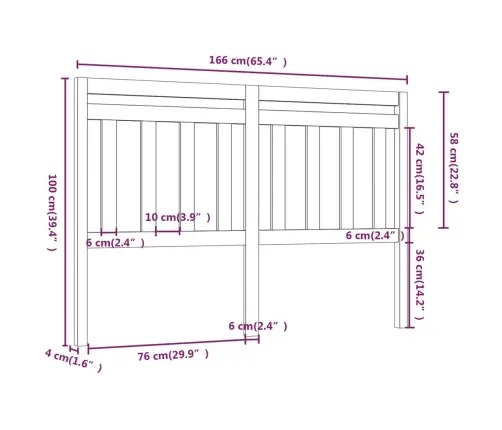 Voodipeats, Hall, 166 X 4 X 100 cm Männipuit