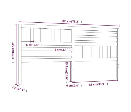 Voodipeats, Must, 186 X 4 X 100 cm Männipuit