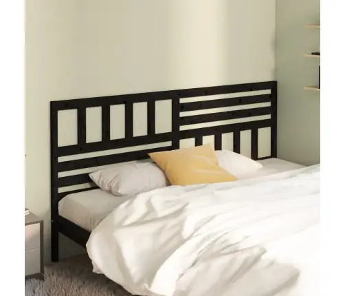 Lovos Galvūgalis, Juodas, 206X4X100cm Pušies Medienos Masyvas