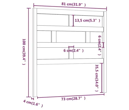 Voodipeats, Meepruun, 81 X 4 X 100 cm Männipuit
