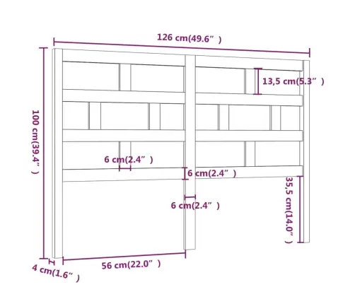 Voodipeats, Meepruun 126X4X100 Cm Männipuit