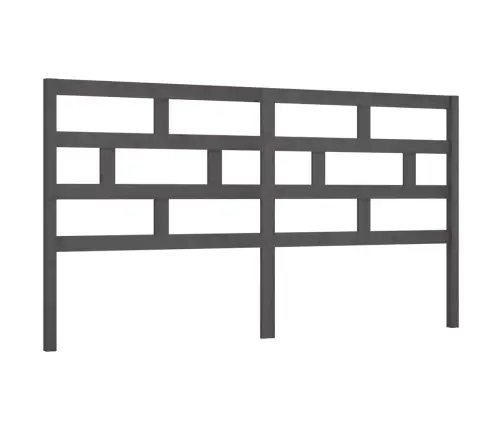 Lovos Galvūgalis, Pilkas, 206X4X100cm Pušies Medienos Masyvas