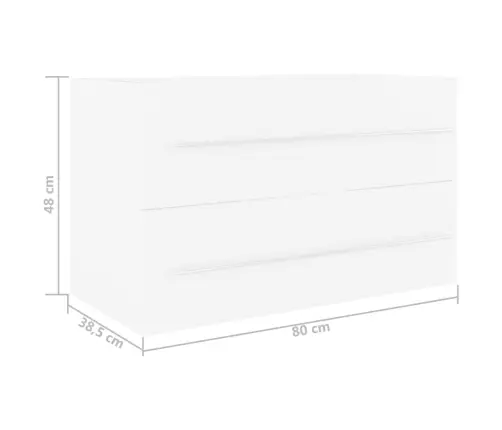 Valamukapp Sisseehitatud Valamuga, Valge, Puitlaastplaat