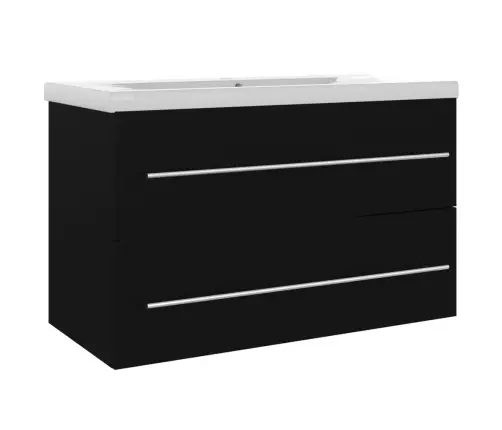 Valamukapp Sisseehitatud Valamuga, Must, Tehispuit