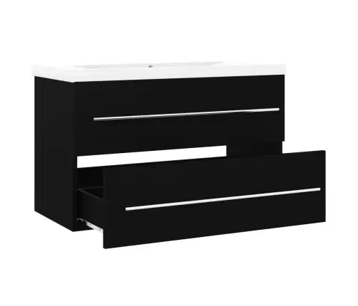 Valamukapp Sisseehitatud Valamuga, Must, Tehispuit