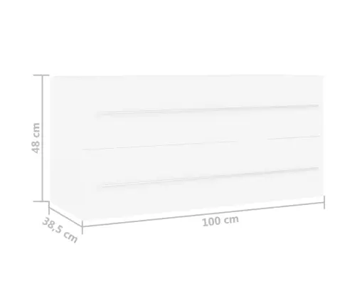 Skapītis Ar Iebūvētu Izlietni, Balts, Skaidu Plāksne Vidaxl