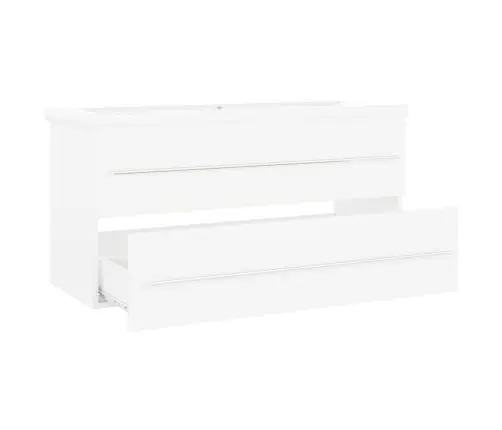 Skapītis Ar Iebūvētu Izlietni, Balts, Skaidu Plāksne Vidaxl