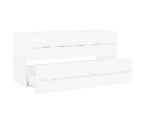 Skapītis Ar Iebūvētu Izlietni, Balts, Skaidu Plāksne Vidaxl