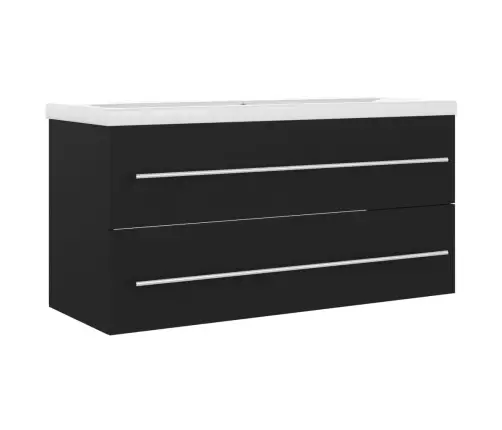 Skapītis Ar Iebūvētu Izlietni, Melns, Inženierijas Koks Vidaxl