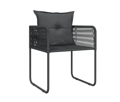 5-Daļīgs Dārza Mēbeļu Komplekts, Melns Vidaxl