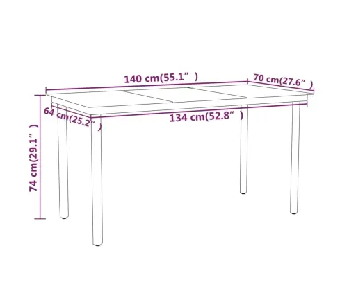 5-Daļīgs Dārza Mēbeļu Komplekts, Melns Vidaxl