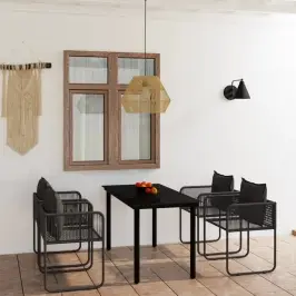 5-Daļīgs Dārza Mēbeļu Komplekts, Melns Vidaxl