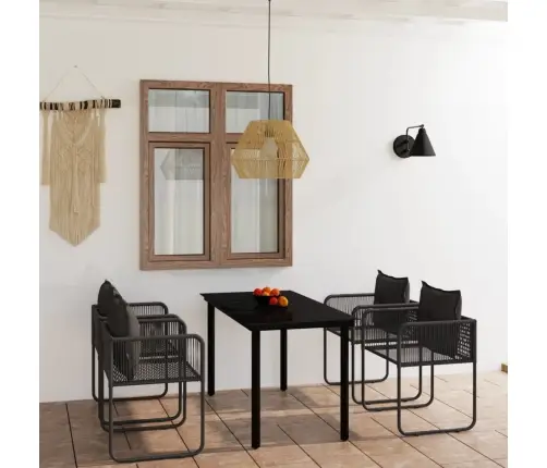 5-Daļīgs Dārza Mēbeļu Komplekts, Melns Vidaxl