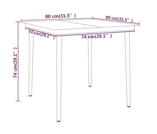5-Daļīgs Dārza Mēbeļu Komplekts, Melns Vidaxl
