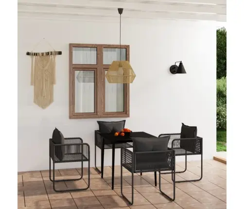 5-Daļīgs Dārza Mēbeļu Komplekts, Melns Vidaxl