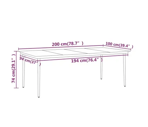 Sodo Valgomojo Baldų Komplektas, 7 Dalių, Juodos Spalvos