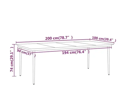 9-Osaline Aiamööblikomplekt, Must