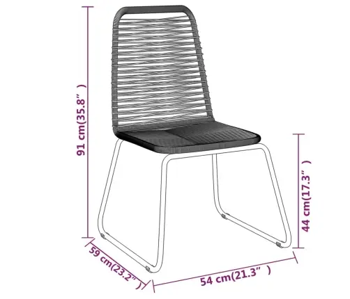 3-Osaline Aiamööbli Komplekt, Must