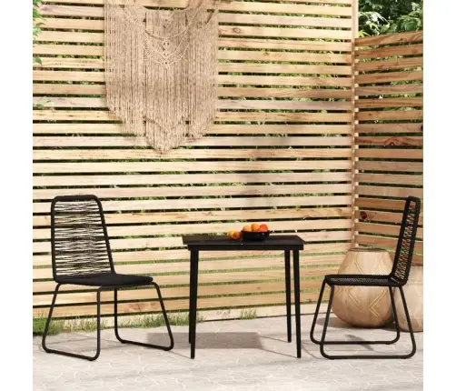 3-Osaline Aiamööbli Komplekt, Must