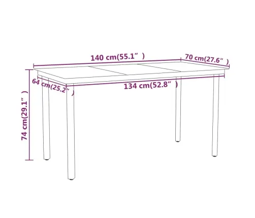 7-Daļīgs Dārza Mēbeļu Komplekts, Melns Vidaxl