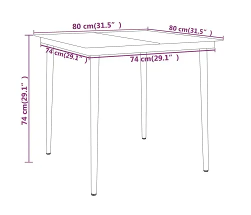 3-Osaline Aiamööbli Komplekt, Must