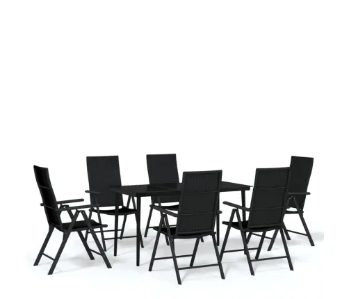 7-Daļīgs Dārza Mēbeļu Komplekts, Melns Vidaxl